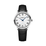 Toccata Classic 39mm, White Dial, Quartz Movement, Stainless Steel Case, Black Leather Strap Watch