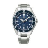 Photo of the Grand Seiko Evolution 9 Collection Diver’s 43.8mm watch with a blue dial, 5-day Spring Drive movement, and titanium case (Model SLGA023G