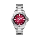 Aquaracer Professional 200 Date 40mm, Red Sunray Dial, Automatic Movement, Steel Case, Steel Bracelet Watch