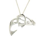 Ogham Silver Salmon of Knowledge Pendant Necklace