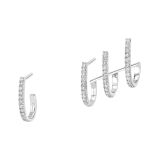 White Gold Multi-Créoles Gatsby Earrings