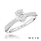 Platinum 0.37ct F SI1  Oval cut Diamond Engagement Ring