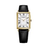 Toccata Classic 37mm x 29mm, White Dial, Quartz Movement, Stainless Steel Yellow Gold PVD Plating Case, Leather Strap Watch