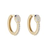 N9ne 9k Yellow Gold Cubic Zirconia Snake Huggie Earrings