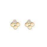 N9ne 9k Yellow Gold Cubic Zurconia Plain 4 Circle Stud Earrings