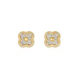 N9ne 9k Yellow Gold Cubic Zirconia Clover Stud Earrings