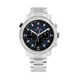 Tommy Hilfiger Troy Mens 46mm Navy Dial Quartz Movement Stainless Steel Bracelet Watch
