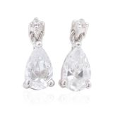 Sterling Silver Pear CZ Drop Earrings