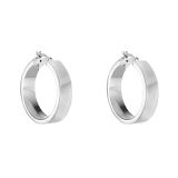 Sterling Silver Plain Wedding Band Hoop Earrings