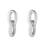 Sterling Silver Double Chunky Link Drop Earrings