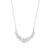 Sterling Silver CZ Baguette Cluster Necklace