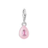 Thomas Sabo Pink Teardrop Sterling Silver Crystal Charm