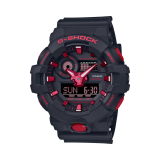Ignite Red Series, G-Shock Collection, 57.5 mm, Black Resin, Analog Digital Quartz, Black & Red Dial Watch