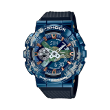 GM-110 Planet Earth Series, G- Shock Collection, 51.9 mm, Black Resin, Analog-Digital Quartz, Blue & Green Dial Watch