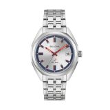 Photo of the Bulova LIMITED EDITION Jet Star 96K112 watch with a sleek silver dial, stainless steel case, and quartz movement.