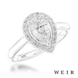 Platinum 0.70ct D VS1  Pear shape cut Diamond Engagement Ring