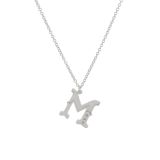 Just My Type Letter M Necklace in Sterling Silver
