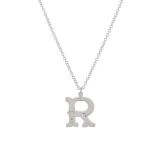 Alex Monroe Just My Type Letter R Necklace in Sterling Silver