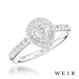 Platinum 0.30ct G VVS2  Pear shape cut Diamond Engagement Ring