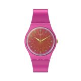 Swatch Holiday Collection FANTASTIC FUCHSIA 34mm, Round Pink Dial, Quartz, Pink Case, Pink Strap Watch