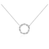 18k White Gold Entwined Circle Diamond Pendant Necklace