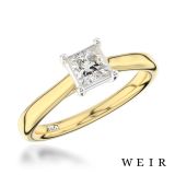 18ct yellow gold 0.50ct G VS1  Princess cut Diamond Engagement Ring