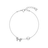 Diamond Bow and Pearl Bracelet