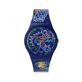Year Of The Dragon DRAGON IN WAVES 34mm, Round Blue Dial, Quartz, Blue Case, Blue Strap Watch