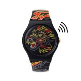 Year Of The Dragon DRAGON IN WIND PAY! 41mm, Round Black Dial, Quartz, Black Case, Black Strap Watch