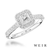Platinum 0.30ct F VS2  Princess cut Diamond Engagement Ring