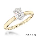 18k yellow gold 0.50ct G VVS1  Oval cut Diamond Engagement Ring