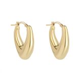 Yellow Gold Plated Waved Earrings