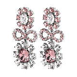 Lillian Silver & Rose Pastel Drop Earrings