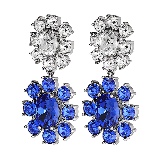 Lina Silver Blue & Crystal Drop Earrings