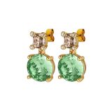 Nicola Gold Light Green Drop Earrings