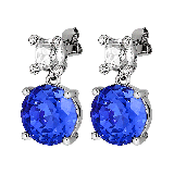 Nicola Silver Blue & Crystal  Drop Earrings