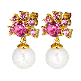 Veronica Gold Rose Drop Earrings