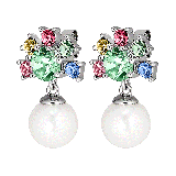 Veronica Silver Mixed Pastel Drop Earrings
