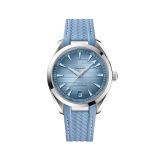OMEGA Seamaster Aqua Terra 150m 41mm, Blue Dial, Self Winding Movement, Steel Case, Blue Rubber Strap Watch 22012412103008