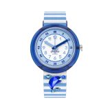Shine Bright SHINING DOLPHIN 31.8mm, White Dial, Quartz Movement, Bio-sourced Plastic Case, Blue Silicone Strap Watch