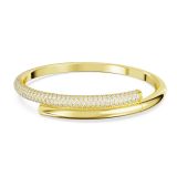 Gold-Plated White Crystal Magnetic Closure Dextera Bangle