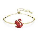 Swarovski Gold-Toned Plated Swarovski Crystal Iconic Swan Bangle