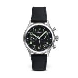 Type XX Chronographe 42mm, Black Dial, Self Winding Movement, Stainless Steel Case, Black Calfskin Leather Strap Watch
