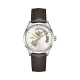 Photo of the Hamilton Jazzmaster Open Heart 40mm, Silver Dial, Automatic Movement, Stainless Steel Case, Brown Leather Strap Watch H32675551
