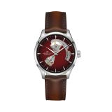 Photo of the Hamilton Jazzmaster Open Heart 40mm, Red Dial, Automatic Movement, Stainless Steel Case, Brown Leather Strap Watch H32675570