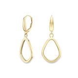  9K yellow gold drop earrings featuring highly polished pear-shaped tubes, exuding a stunning blend of simplicity and sophistication in their design
