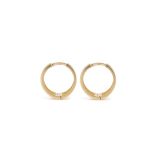 18k Yellow Gold Huggie Hoop Earrings