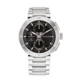 Tommy Hilfiger Lorenzo Mens 44mm Black Dial Quartz Movement Stainless Steel Bracelet Watch