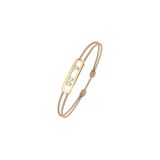18k Yellow Gold Care(s) Beige Cord Diamond Bracelet
