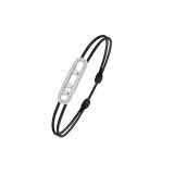 Messika 18K White Gold Care(s) Black Cord Pavé Diamond Bracelet